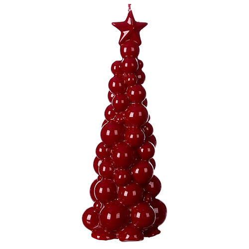 Vela navideña árbol Mosca burdeos 21 cm 1