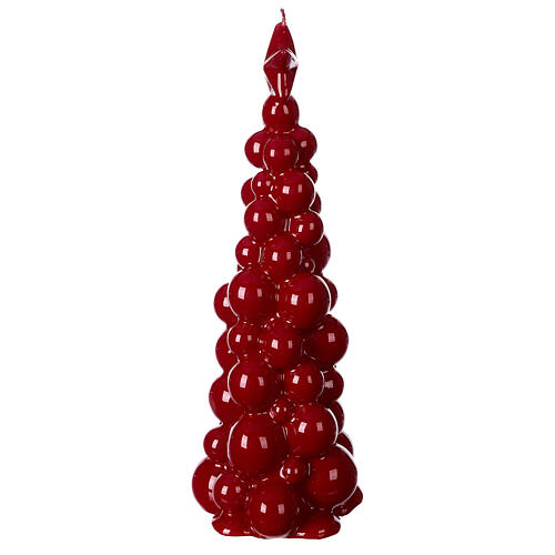 Świeczka bożonarodzeniowa bordowy kolor, drzewo Mosca h 21 cm 3