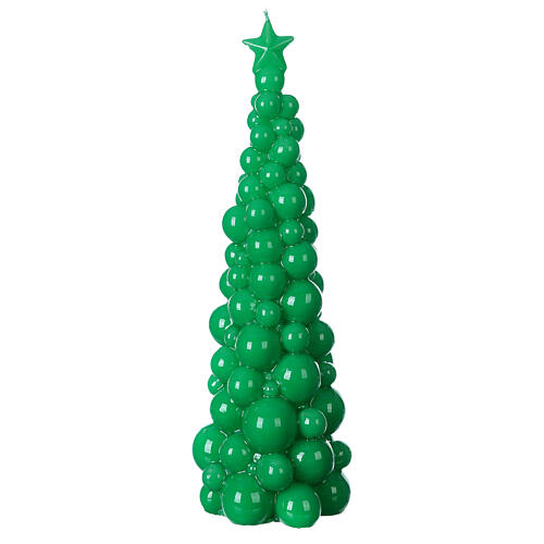 Świeczka bożonarodzeniowa zielona, drzewo Mosca h 30 cm 1
