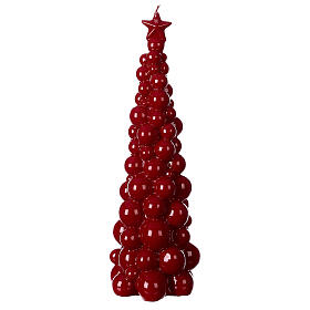 Mosca Weihnachtskerze in Form eines burgunderroten Baums, 30 cm