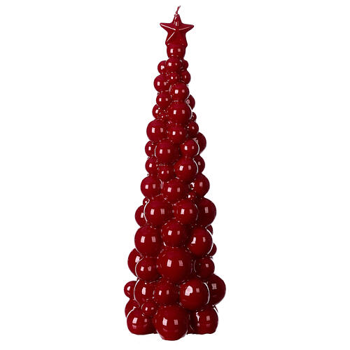Mosca Weihnachtskerze in Form eines burgunderroten Baums, 30 cm 1