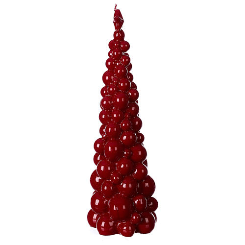 Mosca Weihnachtskerze in Form eines burgunderroten Baums, 30 cm 3