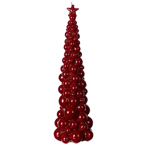 Burgundy tree Christmas candle in Mosca 47 cm 1