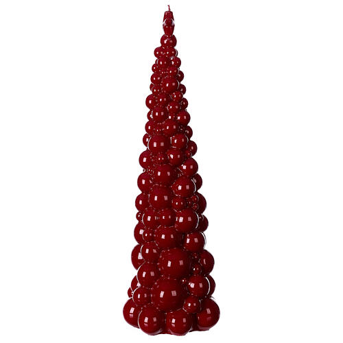 Burgundy tree Christmas candle in Mosca 47 cm 3