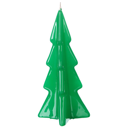 Vela navideña árbol Oslo verde 16 cm 2