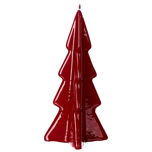 Świeczka bożonarodzeniowa drzewo Oslo bordowe h 16 cm 2