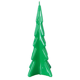 Świeczka bożonarodzeniowa drzewo Oslo kolor zielony, h 20 cm