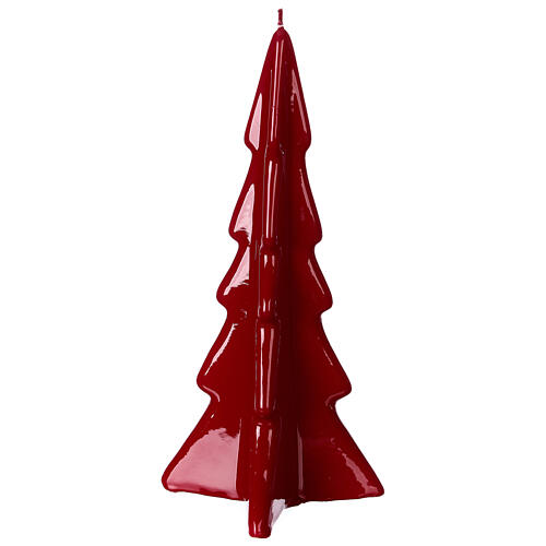 Świeczka bożonarodzeniowa drzewo Oslo kolor bordowy, h 20 cm 3