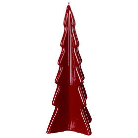 Vela navideña árbol Oslo burdeos 26 cm