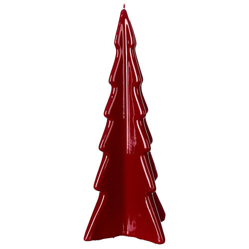 Vela navideña árbol Oslo burdeos 26 cm 1