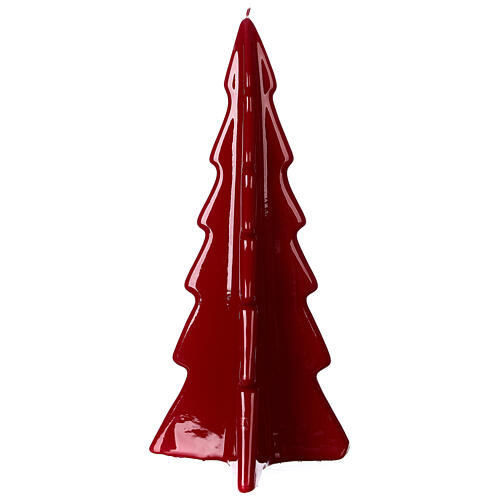 Świeczka bożonarodzeniowa drzewo Oslo bordowy kolor, h 26 cm 3