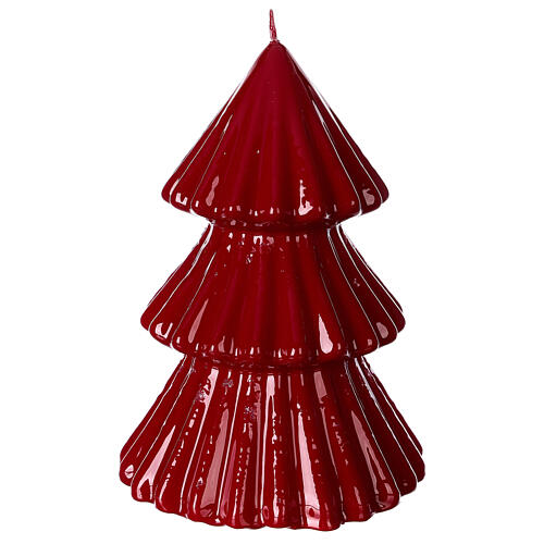 Pine tree candle in Tokyo burgundy 17 cm 1