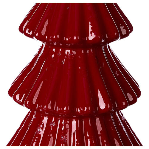 Pine tree candle in Tokyo burgundy 17 cm 2
