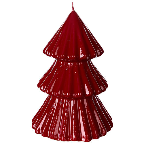 Pine tree candle in Tokyo burgundy 17 cm 3