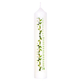 Advent candle, holly and 24 days, 265x50 mm