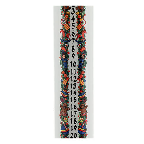 Advent candle Christmas theme 24 days 265x50 mm 2