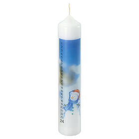 Advent candle with snowman 265x50 mm