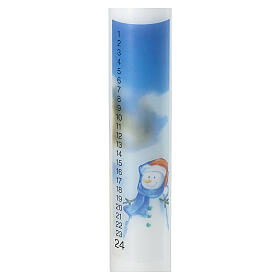 Advent candle with snowman 265x50 mm