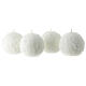 Candle, white snow ball, 100 mm, set of 4 s1