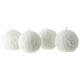 Bougie boule de neige blanche 100 mm 4 pcs s1