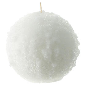 Vela bola de neve branca 10 cm 4 peças