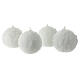 White snow ball candle, 80 mm, set of 4 s1