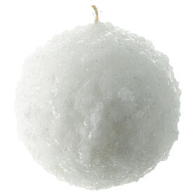 Bougie blanche boule de neige 80 mm 4 pcs