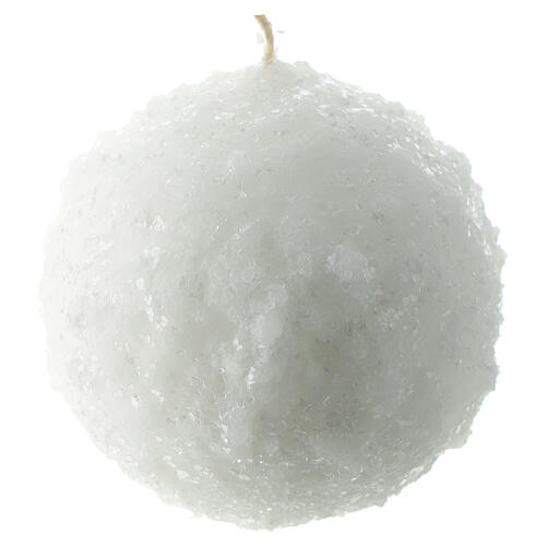 Candela bianca palla di neve 80 mm 4 pz 2