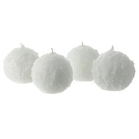 Vela bola de neve branca 8 cm 4 peças