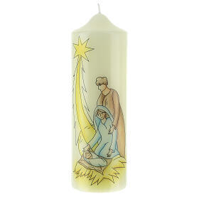 Holy Family candle with comet, 225x70 mm