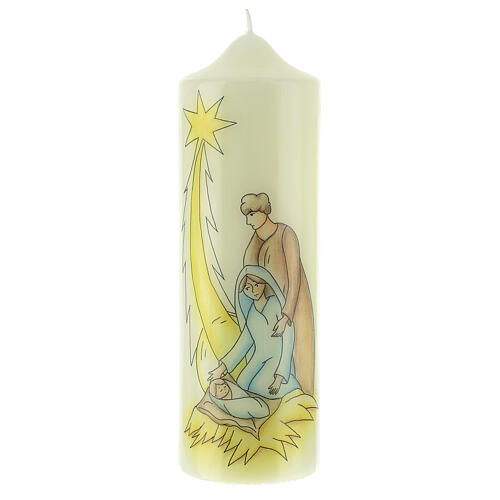 Holy Family candle with comet, 225x70 mm 1