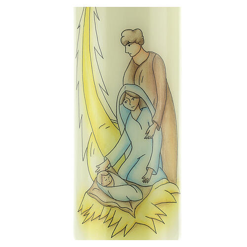Holy Family candle with comet, 225x70 mm 2