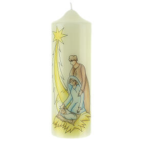 Pillar candle with Nativity 225x70 mm