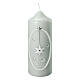 Grey candle with silver Christmas star, 165x60 mm s1