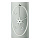 Grey candle with silver Christmas star, 165x60 mm s2