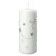 White candle, Christmas silver stars, 200x80 mm s1