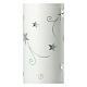 White candle, Christmas silver stars, 200x80 mm s2