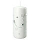 White Christmas candle with silver stars 200x80 mm s1