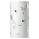 White Christmas candle with silver stars 200x80 mm s2