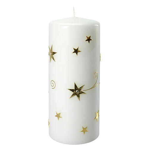 Christmas candle, golden stars, 200x80 mm 1