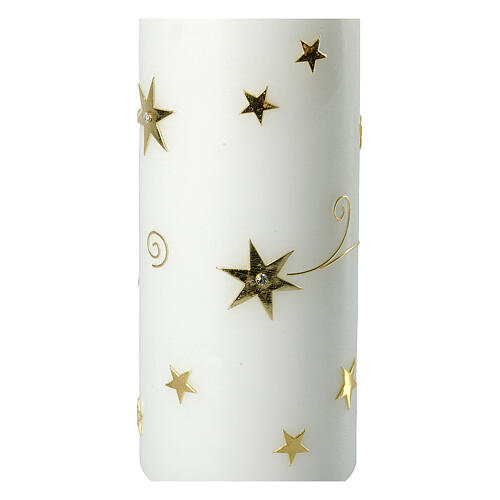 Christmas candle, golden stars, 200x80 mm 2