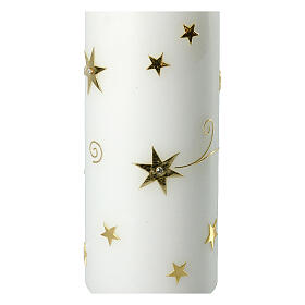 Christmas candle with golden stars 200x80 mm