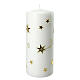 Christmas candle with golden stars 200x80 mm s1