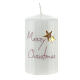Kerze Merry Christmas mit goldenen Sternen 2 Stück, 100x60 mm s2