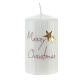 Candela Merry Christmas stelle dorate 2 pz 100x60 mm s2