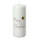 White candles set of 2, Merry Christmas, golden stars, 150x60 mm s3