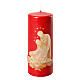 Red candle, embossed Holy Family, 150x60 mm s1