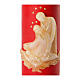 Red candle, embossed Holy Family, 150x60 mm s2