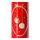 Red Christmas candle with gold ball decor 165x60 mm s2