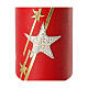 Świeca bożonarodzeniowa czerwona gwiazdy brokat 100x60 mm, 2 sztuki s2